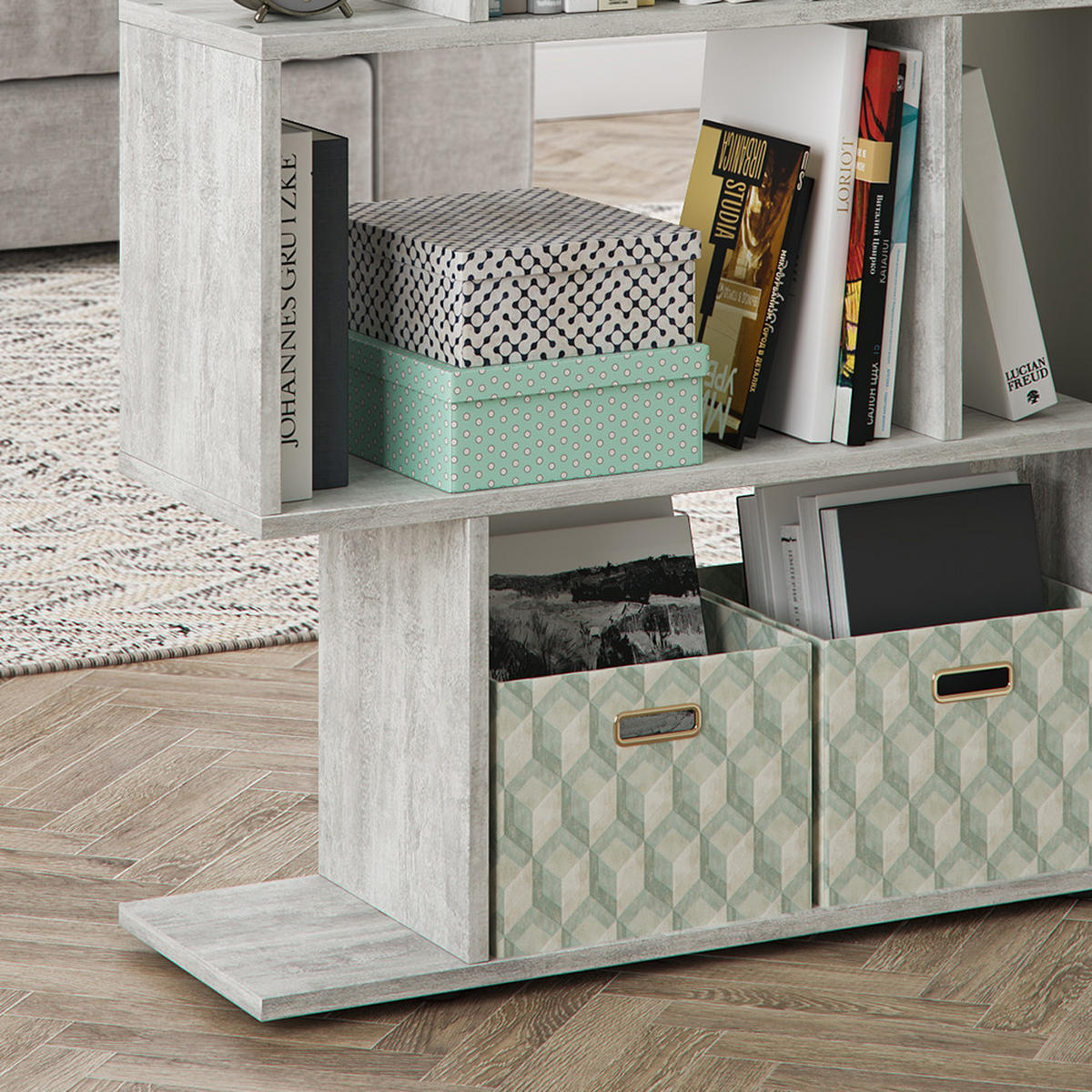 RAUMTEILER Levio Grau 70 x 97.4 cm - Grau, Holzwerkstoff (70/97.4/23.8cm) - Vicco