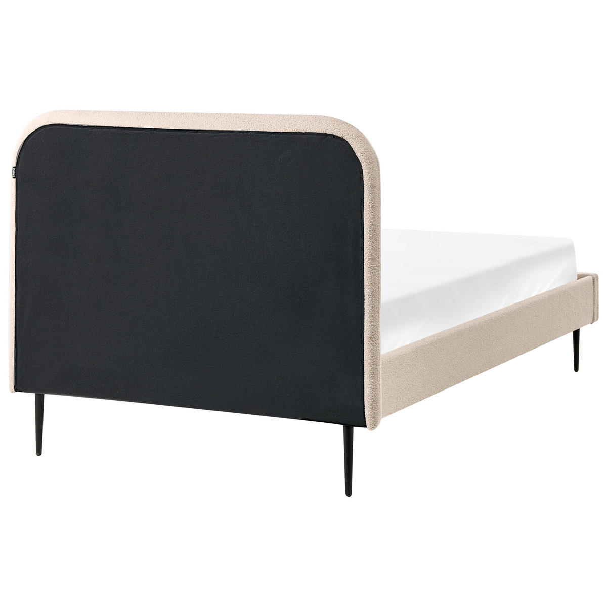 POSTELJA z letvenim dnom 120/200 bouclé svetlo bež Flayat - črna/bež, tekstil (120/200cm) - Beliani