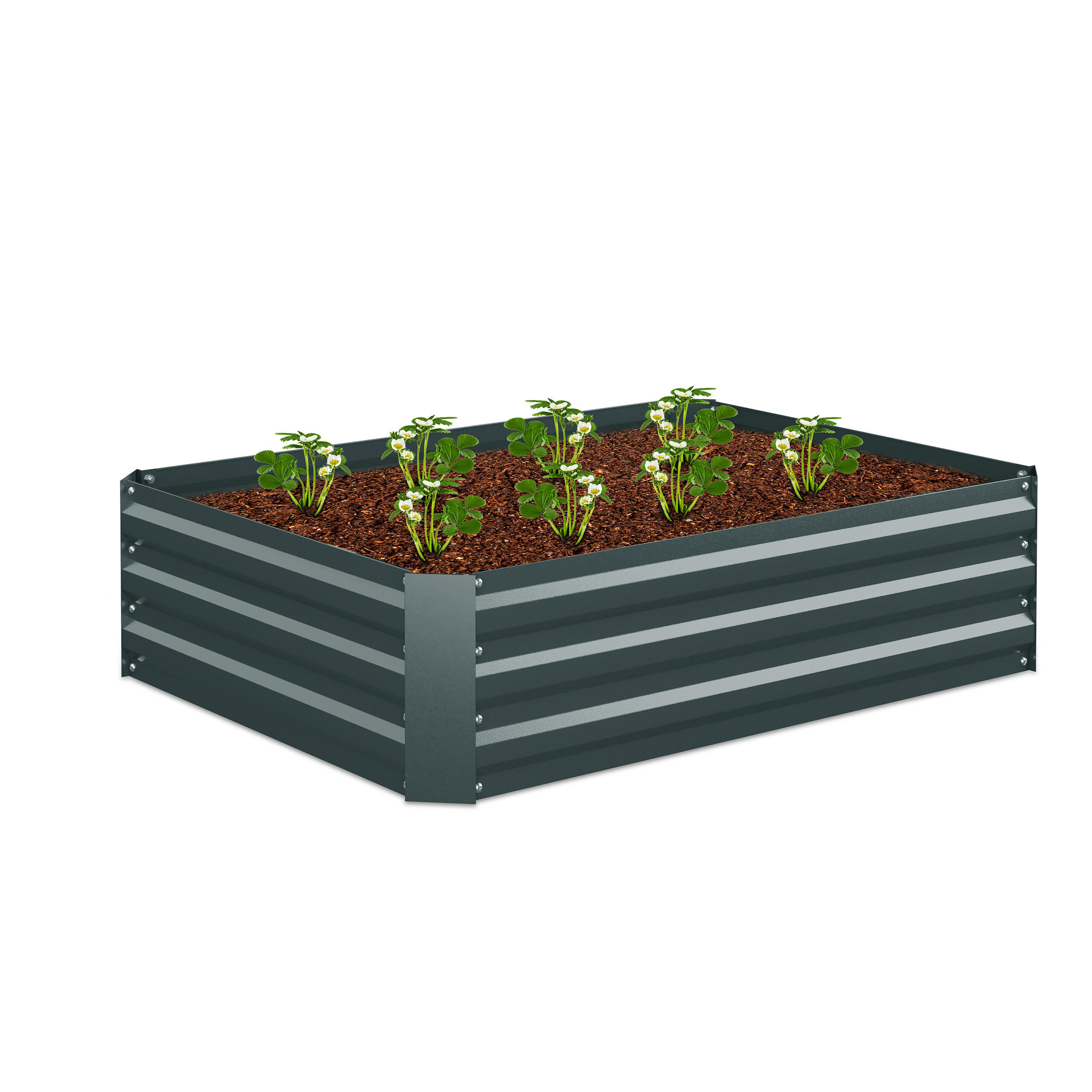 HOCHBEET - Anthrazit, Metall (120/30/90cm) - Relaxdays