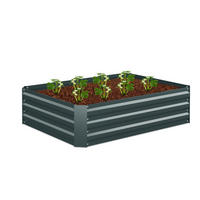 HOCHBEET - Anthrazit, Metall (120/30/90cm) - Relaxdays