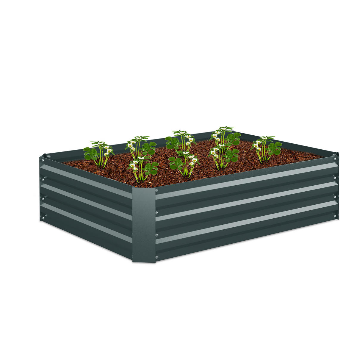 HOCHBEET - Anthrazit, Metall (120/30/90cm) - Relaxdays