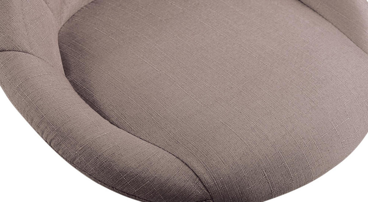 ARBEITSHOCKER Lazius Stoff taupe - Grau, Metall (47/82/49cm) - TPFLiving