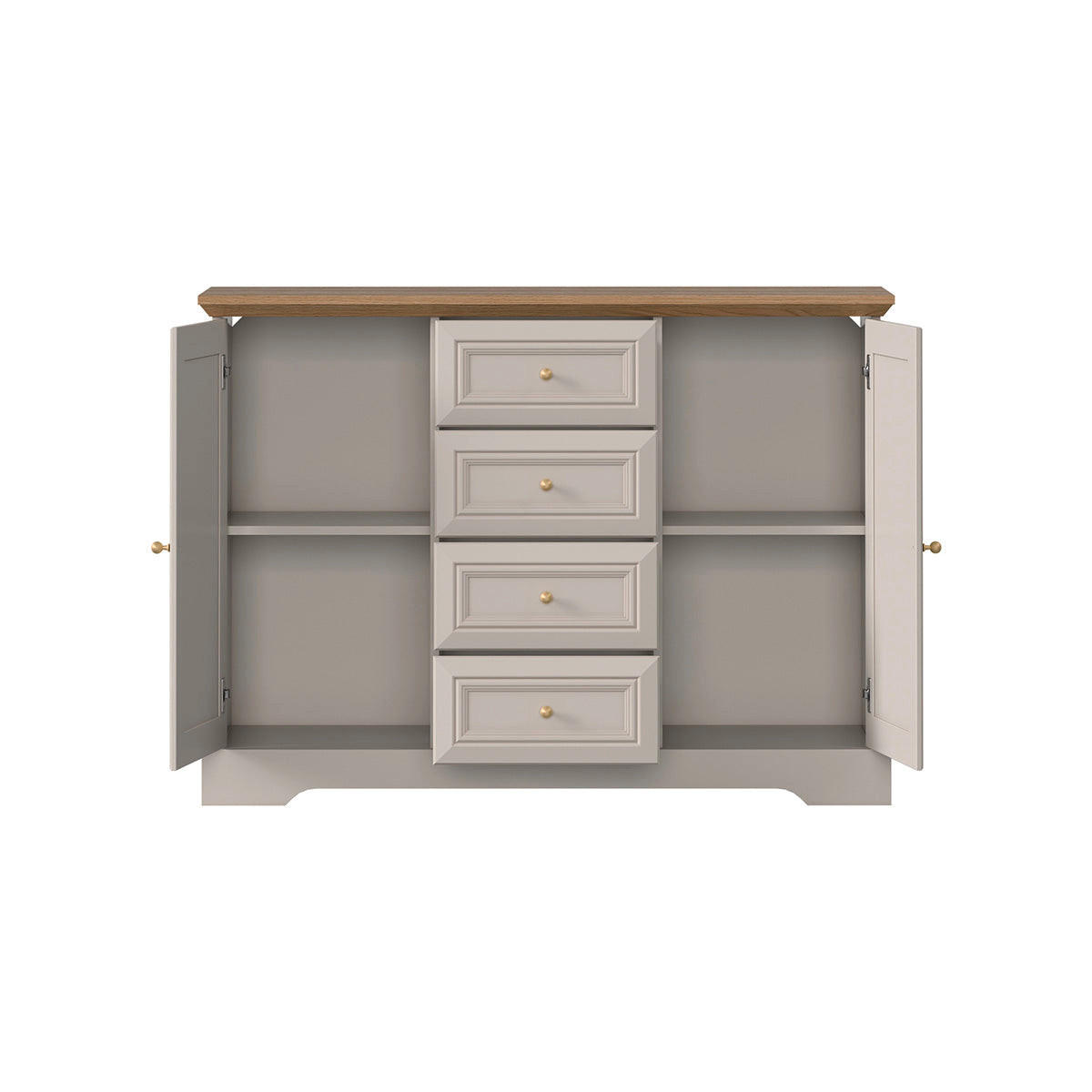 SIDEBOARD Dulci Kašmír a dřevo - kašmírová, kompozitní dřevo (124.7/91.5/46.2cm) - Petits-meubles