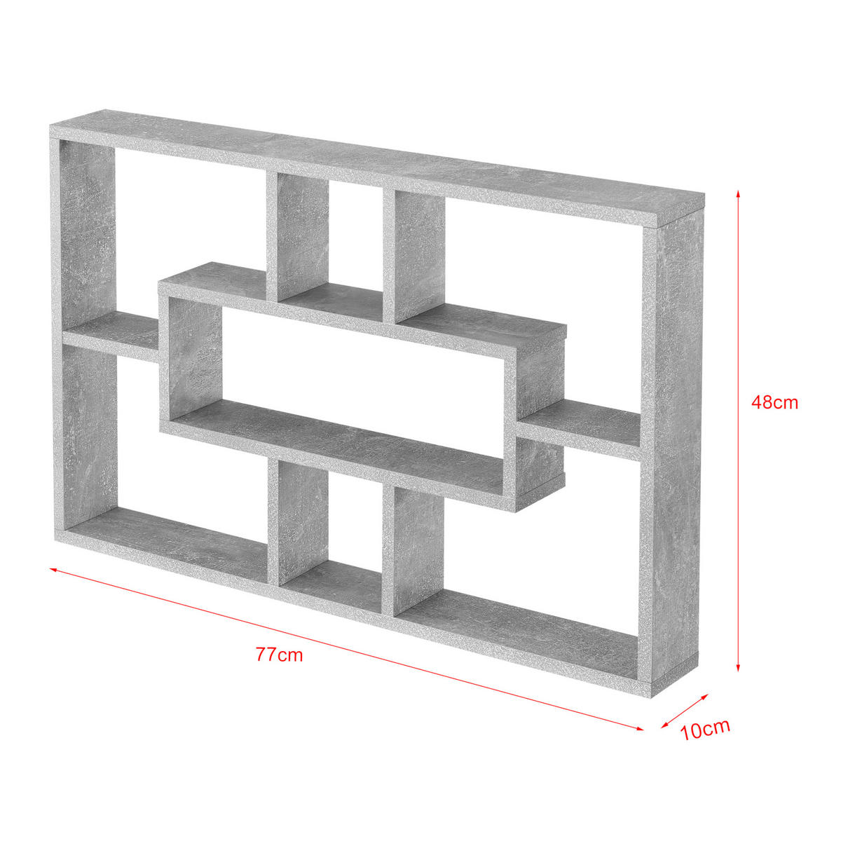 WANDREGAL Qinngua - Grau, Holzwerkstoff (77/48/10cm) - [en.casa]