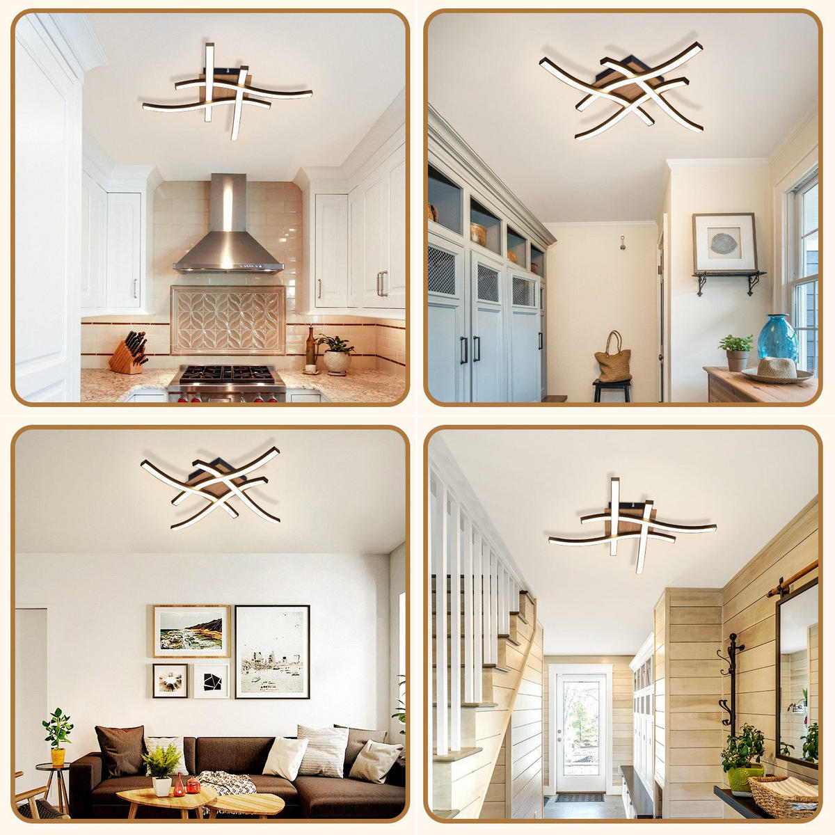 LED-DECKENLEUCHTE Plauen 42.5/42.5/7.3 cm - Schwarz, Metall (42.5/42.5/7.3cm) - Nettlife