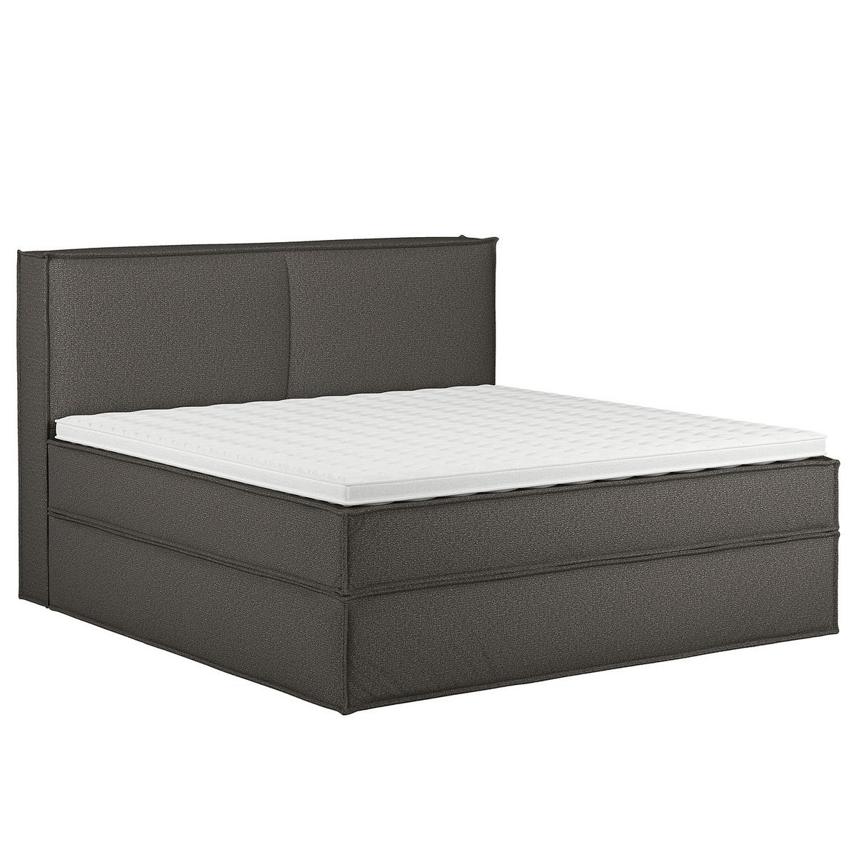 BOXSPRINGBETT mit Kopfteil - Premium - Braun, Textil (180/200cm) - home24