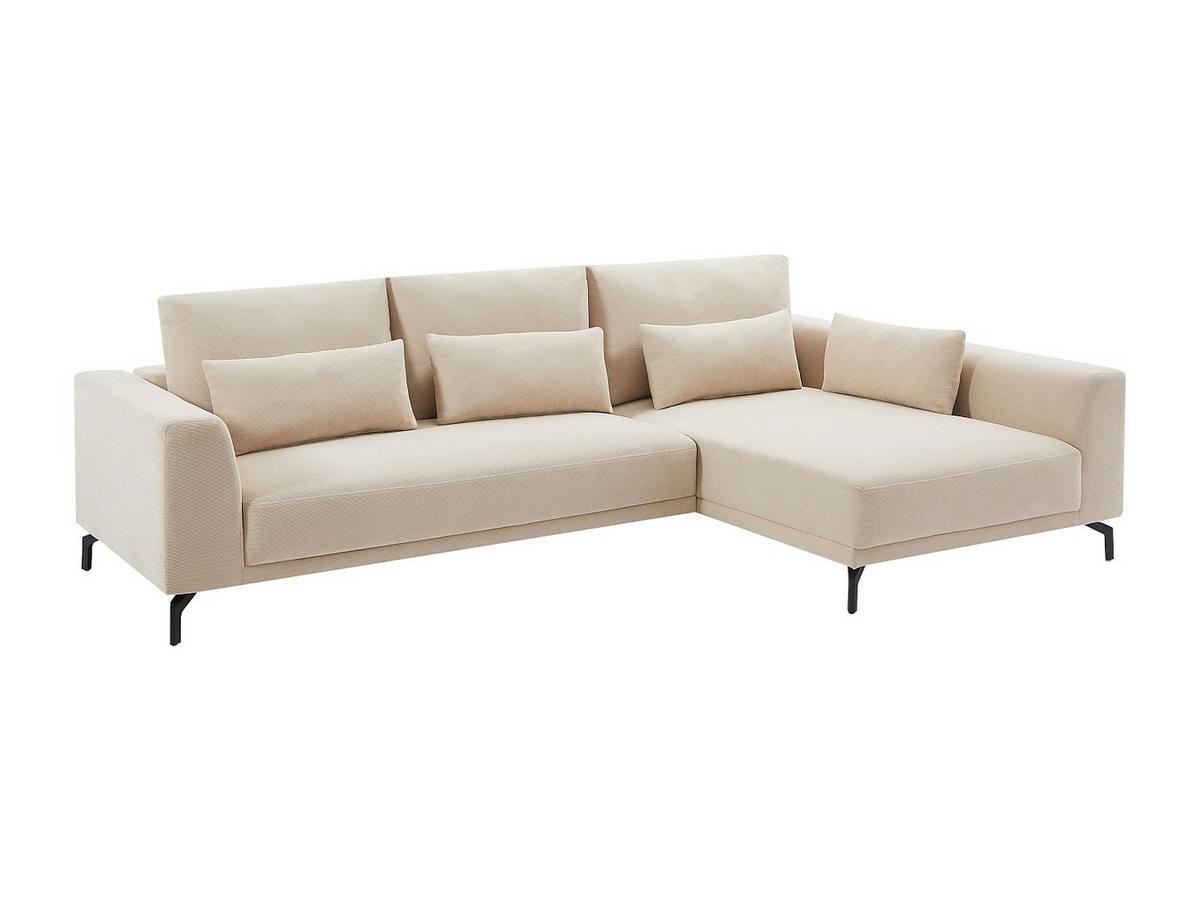 ECKSOFA - Ecke rechts - Strukturstoff - Beige - TILANIA - Beige, Textil (280/172cm) - Vente-Unique