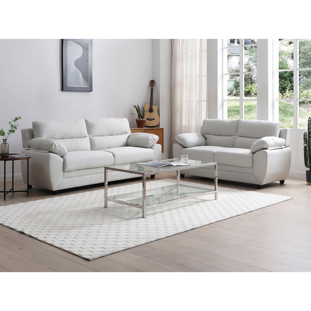 Thumbnail - Vente-Unique Sofa, Beige, Textil, Uni, 5-Sitzer, 201x88x82 cm, Wohnzimmer, Sofas & Couches, Sitzgarnituren