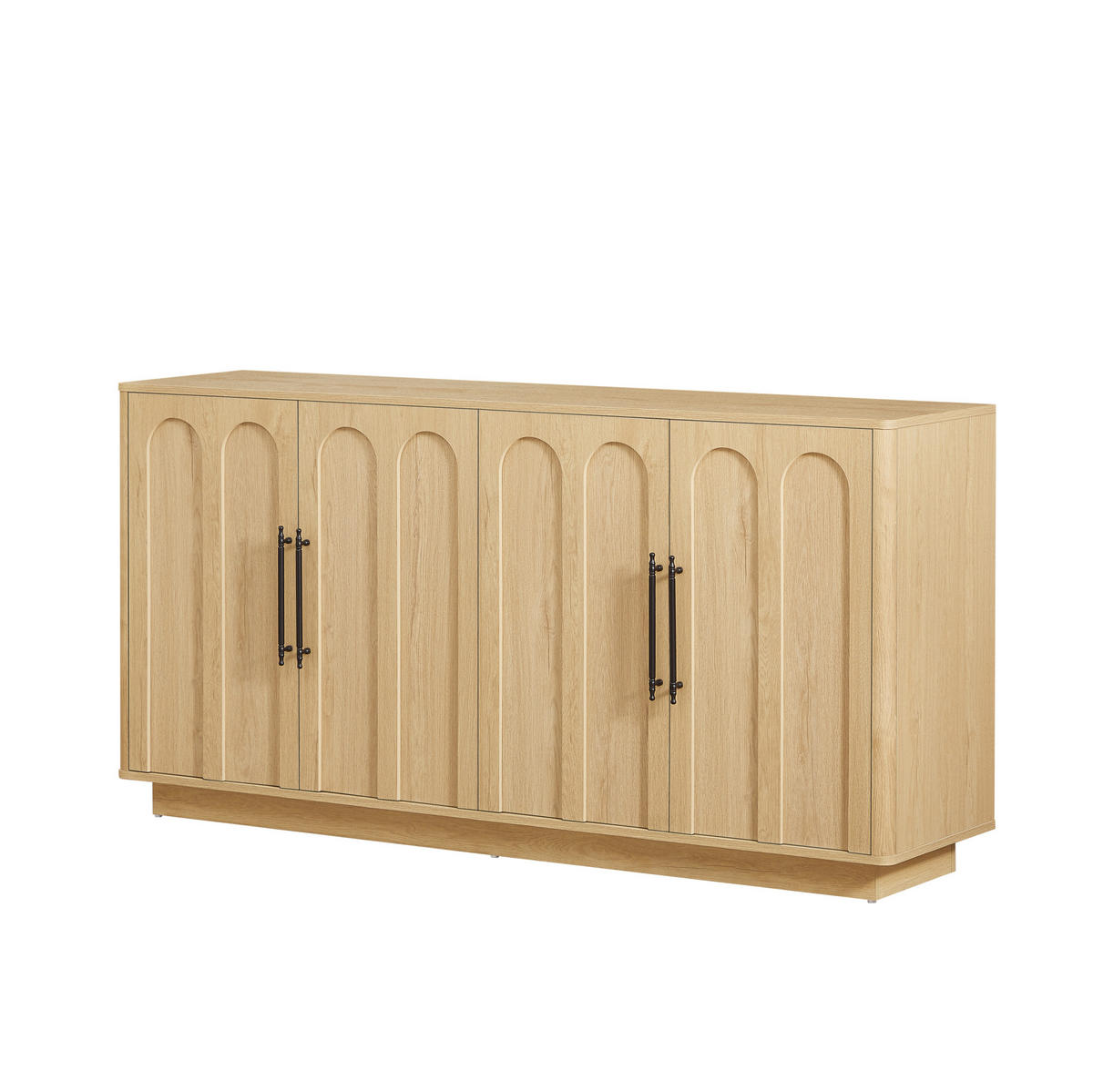 SIDEBOARD 160/40/80 cm mit 4 Türen, Soft-Close und Kippschutz, MDF in Eichefarben - Eichefarben, Holzwerkstoff (160/80/40cm) - Redom