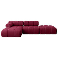 ECKSOFA modulares Sofa Lizur-L1 - 285x160x70 cm Bordeauxrot Velours - Bordeaux, Holzwerkstoff/Textil (285/160cm) - ALTDECOR