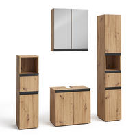 BADMÖBEL-SET Torren Artisan 4 Teile - Hellgrau, Holzwerkstoff (60/58/35cm) - Vicco