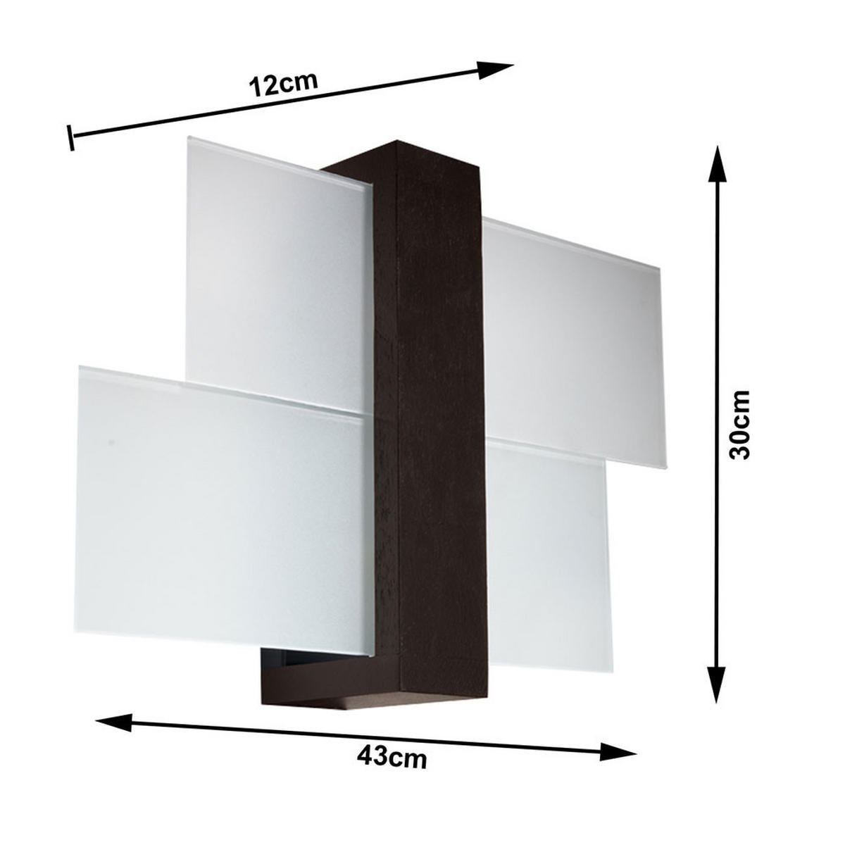 WANDLEUCHTE Holz Braun Glas - Braun, Holz (30/30/12cm)