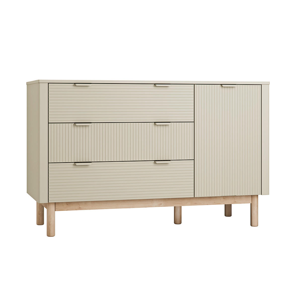 DĚTSKÁ KOMODA Miloo Šampaňské - béžová, kompozitní dřevo (144.5/90.5/52.5cm) - Petits-meubles