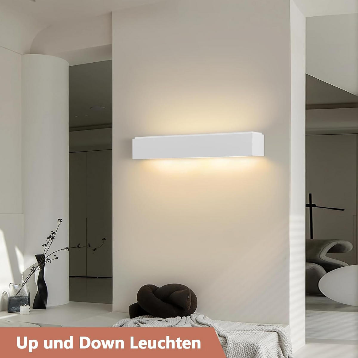 LED - WANDLEUCHTE Tiefthar 7.7/8.4/52.0 cm - Weiß, Metall (7.7/8.4/52cm) - ZMH