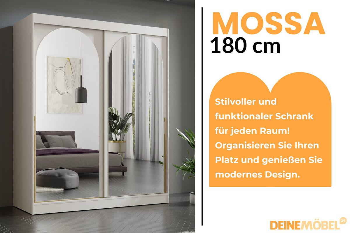 SCHIEBETÜRENSCHRANK MOSSA 180 / 215 / 65 cm in Kaschmir / Gold - Kaschmir/Goldfarben, Holzwerkstoff (180/215/65cm) - Deine Möbel 24
