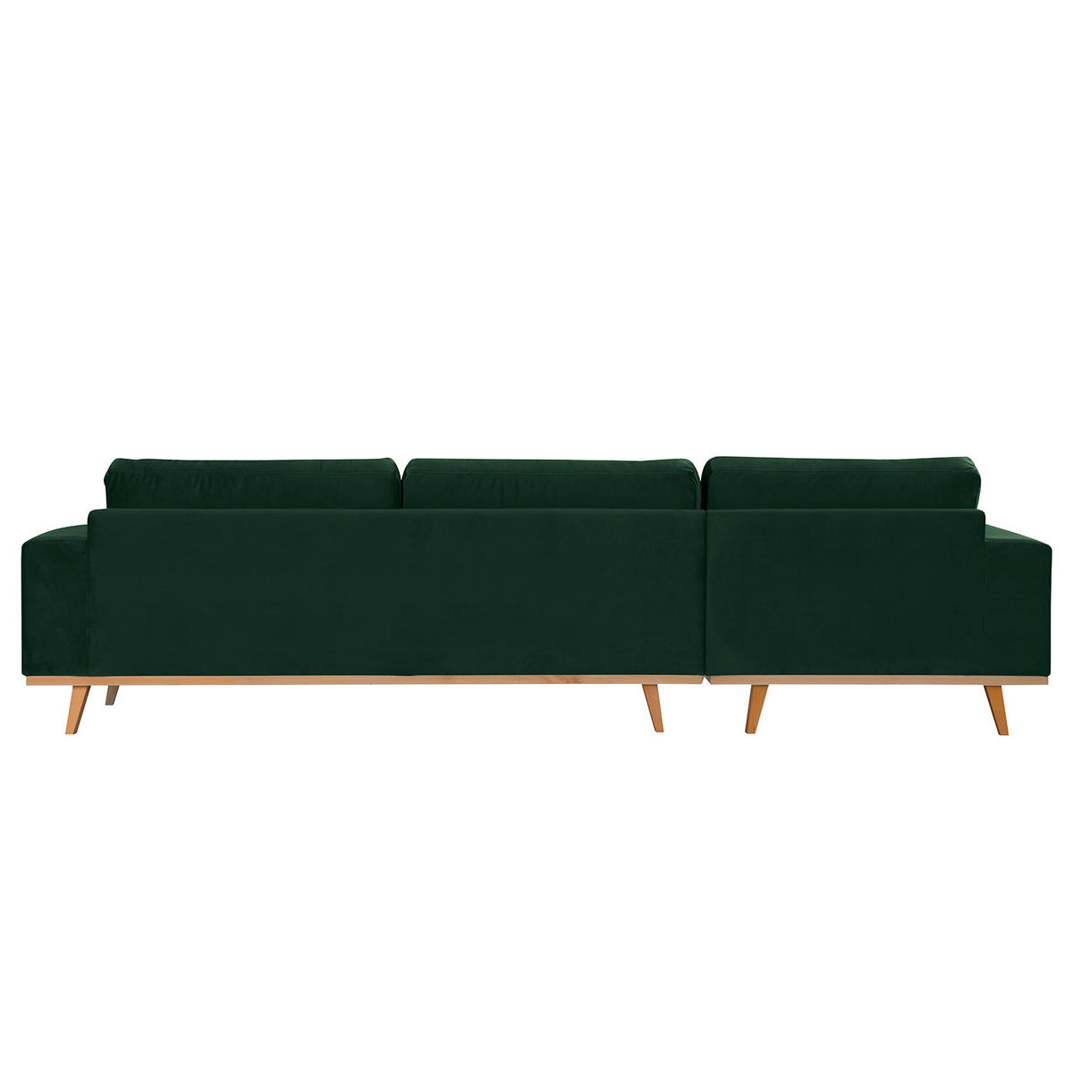 ECKSOFA mit Longchair - Buchefarben/Grün, Buchenholz/Textil (281/153cm) - home24