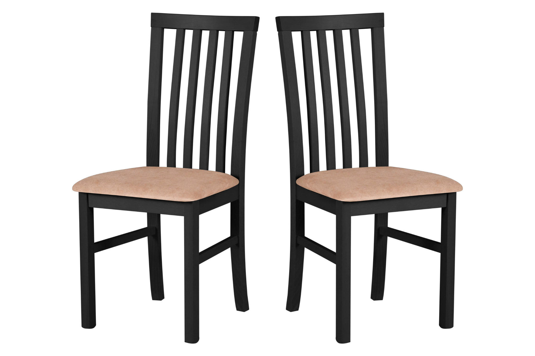 STUHL 2er Set Milano 1, schwarz - Goldfarben/Schwarz, Holz (43/93/40cm) - Leaf Design