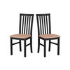 STUHL 2er Set Milano 1, schwarz - Goldfarben/Schwarz, Holz (43/93/40cm) - Leaf Design