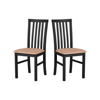 STUHL 2er Set Milano 1, schwarz - Goldfarben/Schwarz, Holz (43/93/40cm) - Leaf Design