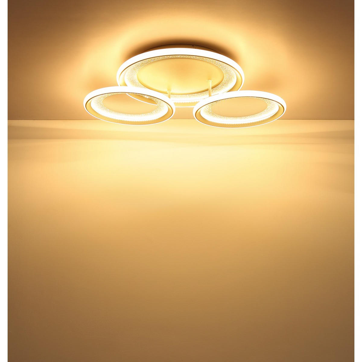 LED DECKENLEUCHTE Glitra Metall sandfarben - Bernsteinfarben, Metall (62.5/60.5/11cm) - Globo Lighting