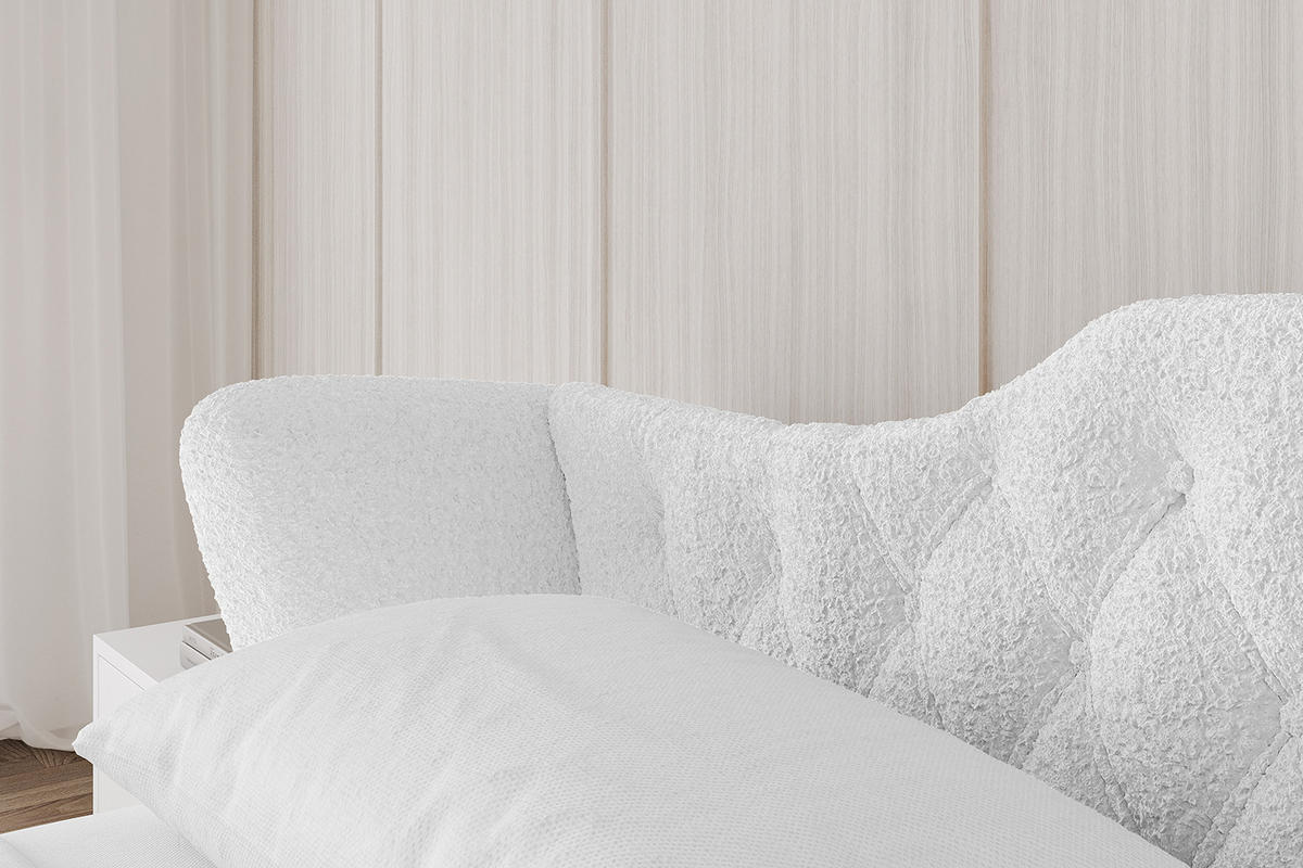 POLSTERBETT mit Bettkasten und Lattenrost, Boxbett ohne Matratze - ZORAN-V1 120x200 Weiß - Weiß, Holzwerkstoff/Textil (120/200cm) - ALTDECOR