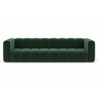 COUCH, Viersitzer-Sofa Grand, Veloursstoff Salvador, Grün - Grün, Holz (290/70/93cm) - Kaiser Möbel