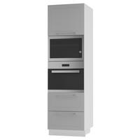 BACKOFEN-HOCHSCHRANK Kvantum D14/RU/2A/284 Dust Grey Matt / Weiß Matt 60 / 59 / 207cm - Weiß/Grau, Holz/Holzwerkstoff (60/207/59cm) - Feldmann-Wohnen