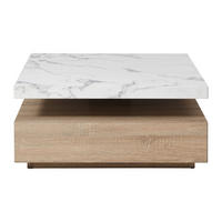 COUCHTISCH - 80 cm x 80 cm - Holz, Platte - Naturfarben Hell, Weiß - KYRIA - Naturfarben/Weiß, Holz (80/80/36cm) - Vente-Unique