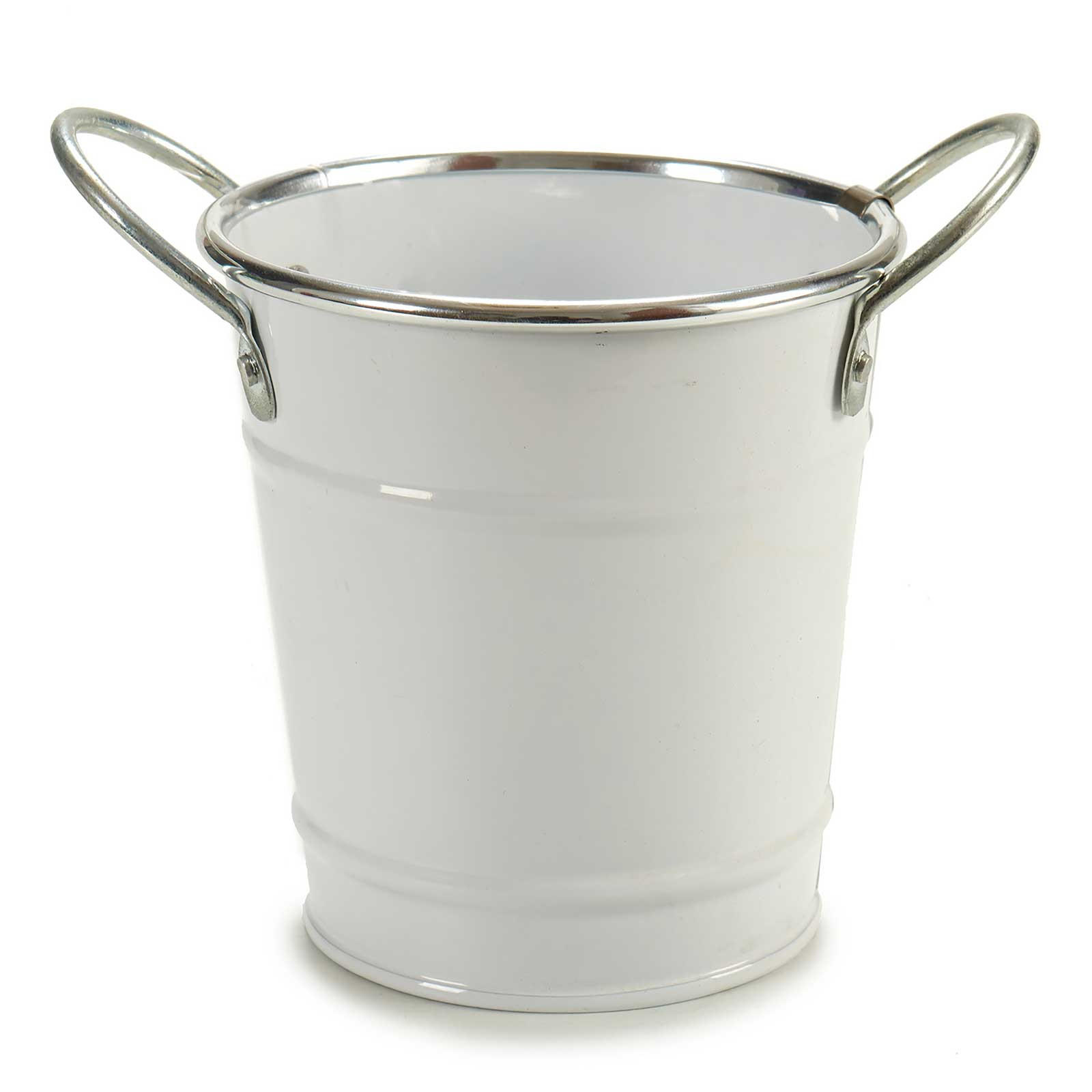 BLUMENTOPF Zink Weiß Ø 10 cm - Weiß, Metall (10/11cm)