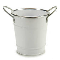 BLUMENTOPF Zink Weiß Ø 10 cm - Weiß, Metall (10/11cm)