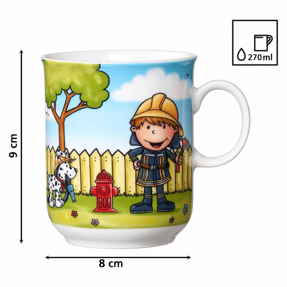 KINDERGESCHIRR Feuerwehrmann Bernie bunt - Multicolor, Keramik (2/2/2cm) - Ritzenhoff Breker