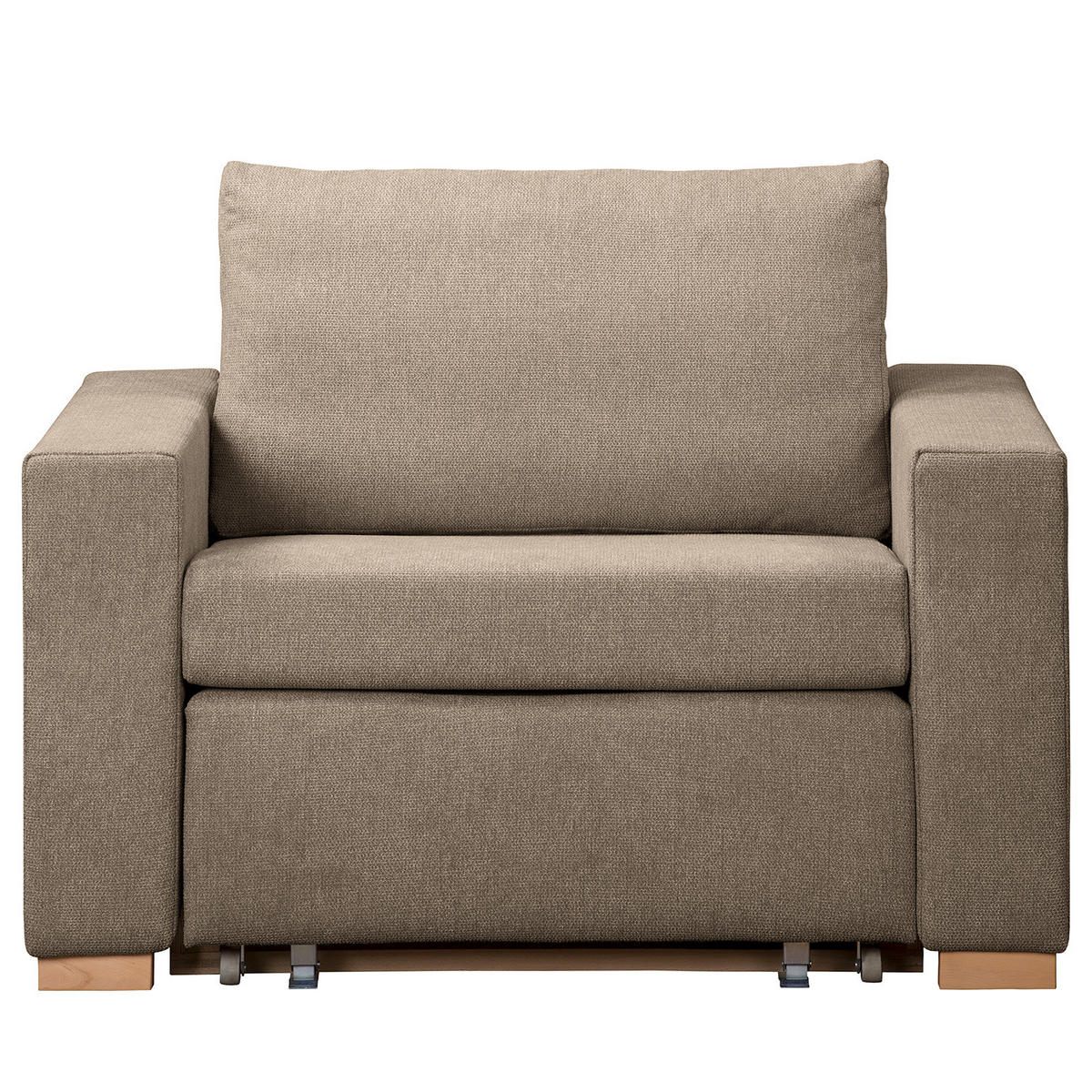 SCHLAFSESSEL - Buchefarben/Cappuccino, Buchenholz/Textil (110/90/90cm) - home24