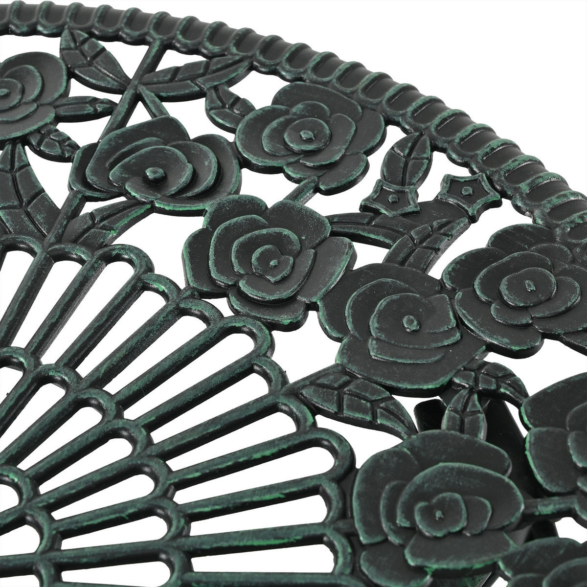 3-TLG.GARTENMÖBEL-SET - Dunkelgrün, Metall - Relaxdays