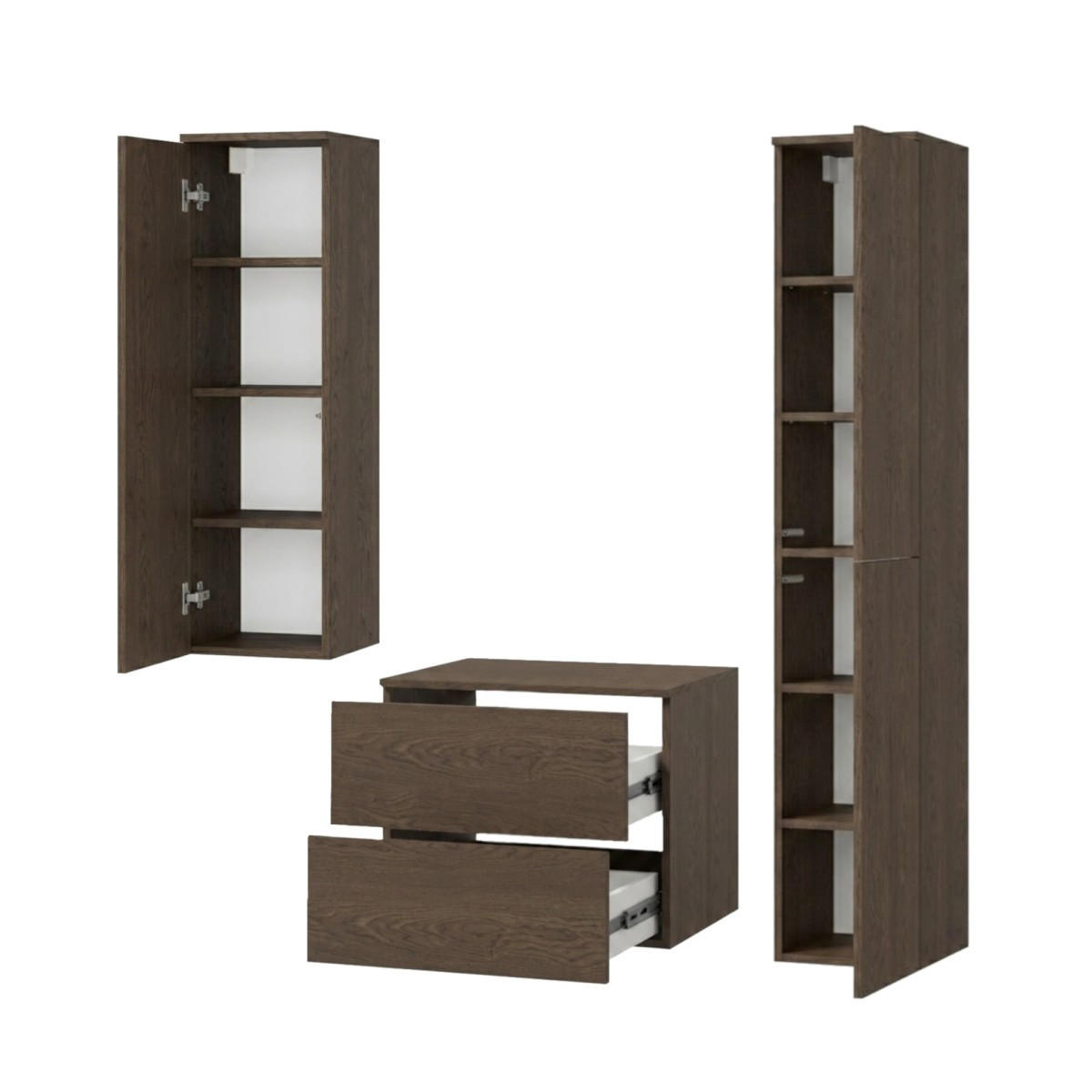 BADMÖBEL-SET Color Baltic Storm 3-Teilig (2S 60 + 1D 100 + 2D 160) - Walnussfarben, Holzwerkstoff (120/160/45cm) - mzm24