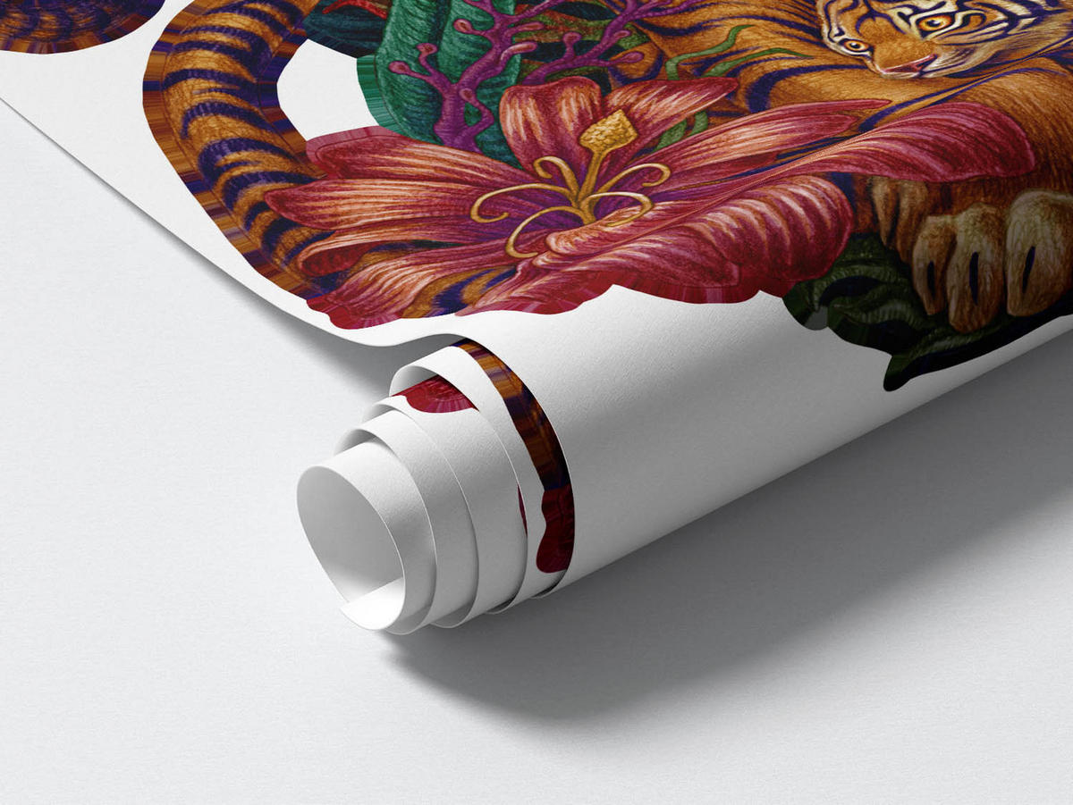 WANDAUFKLEBER 130x171cm - Dschungelsafari - Multicolor, Kunststoff (130/171/0.1cm) - Wallfluent