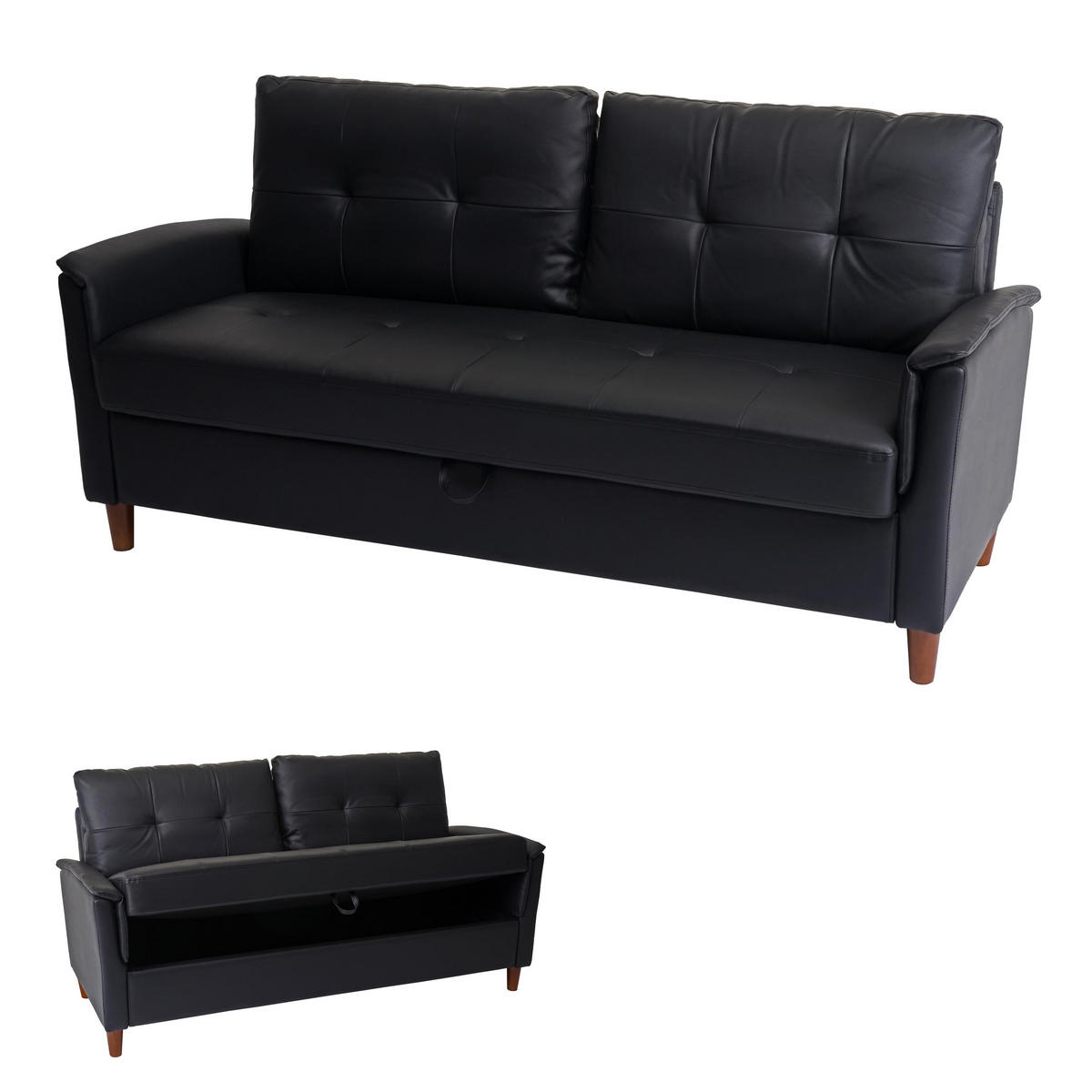 3-SITZER-SOFA Schwarz - Schwarz, Textil (178/87/78cm) - MCW