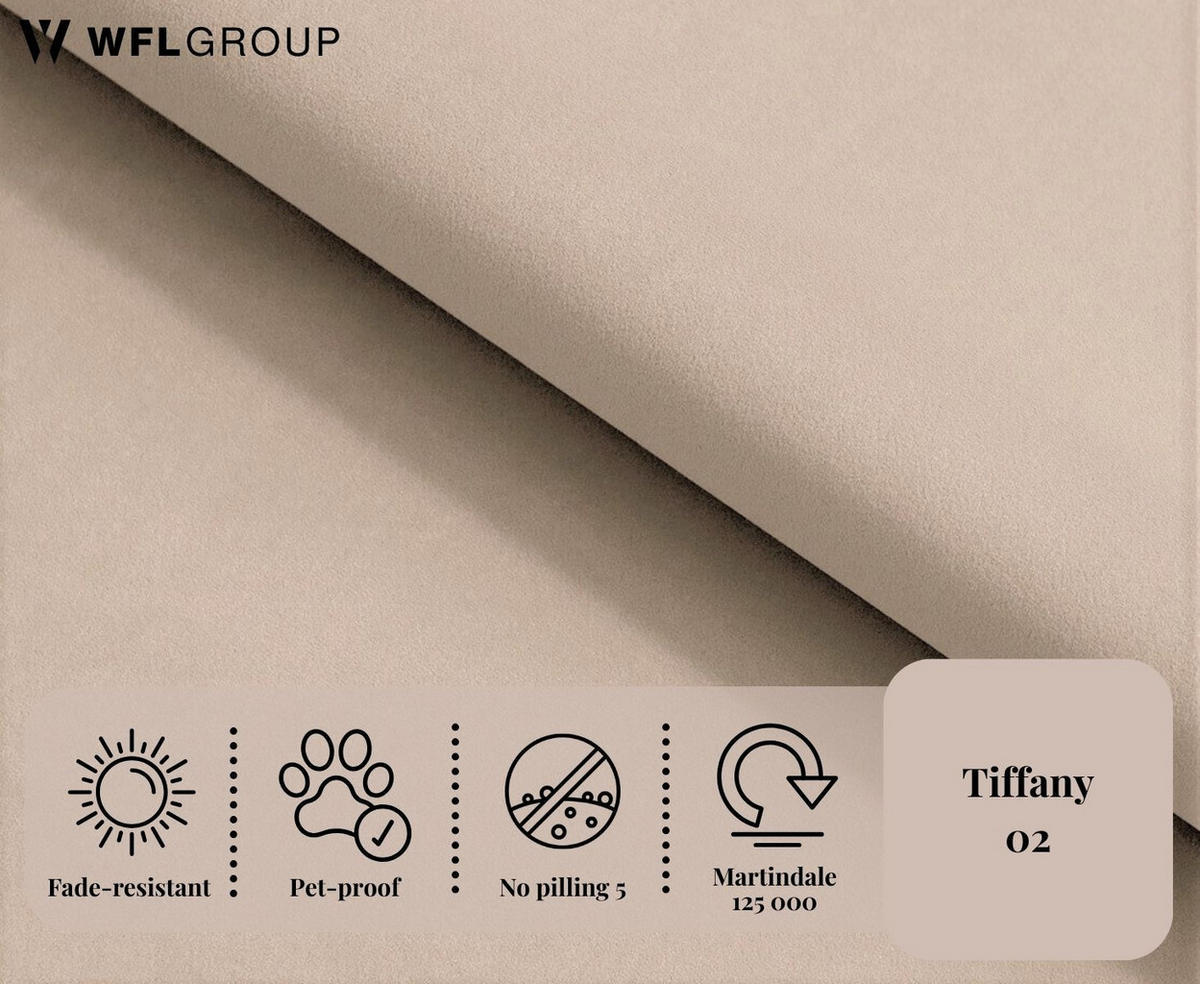 ECKSOFA Nora L-Form 3-Sitzer Universell, Samt, Beige 223/73/223 cm - Beige/Schwarz, Kunststoff/Textil (223/223cm) - WFL GROUP