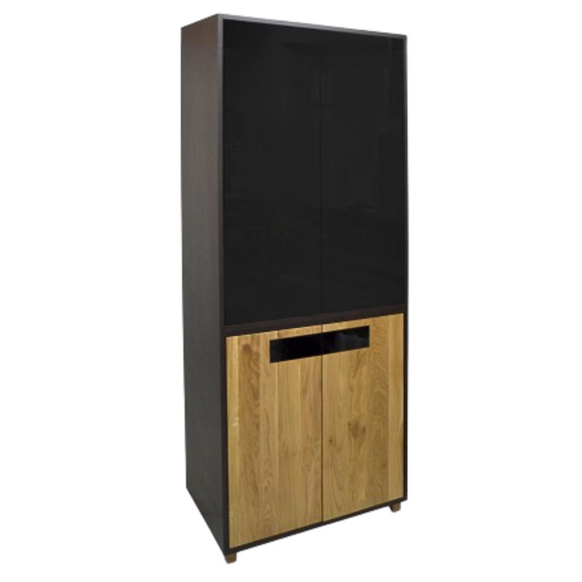 STANDVITRINE ins Wohnzimmer LAGOS - Eichefarben, Holz (80/195/45cm) - Rawood Furniture