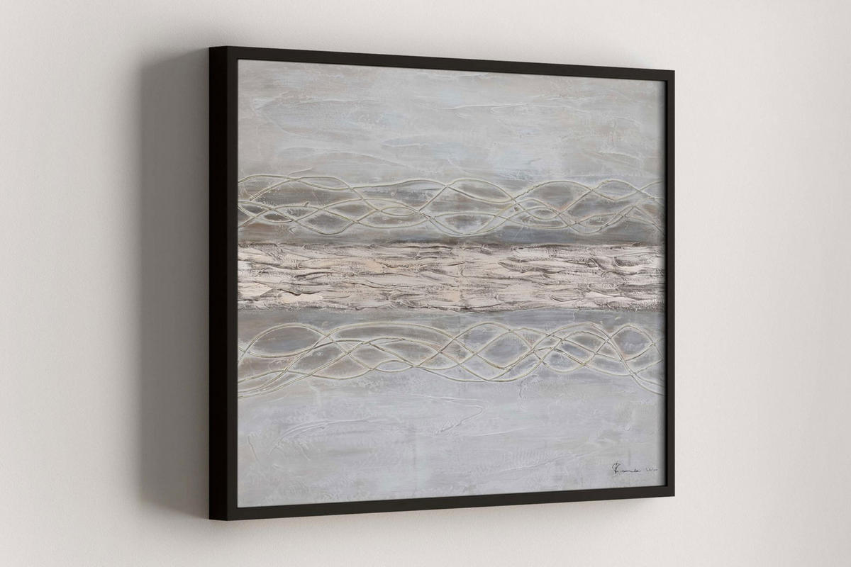 ACRYLBILD HANDGEMALT 100/75 cm - Beige/Braun, Holz/Textil (1.98/75cm) - KUNSTLOFT