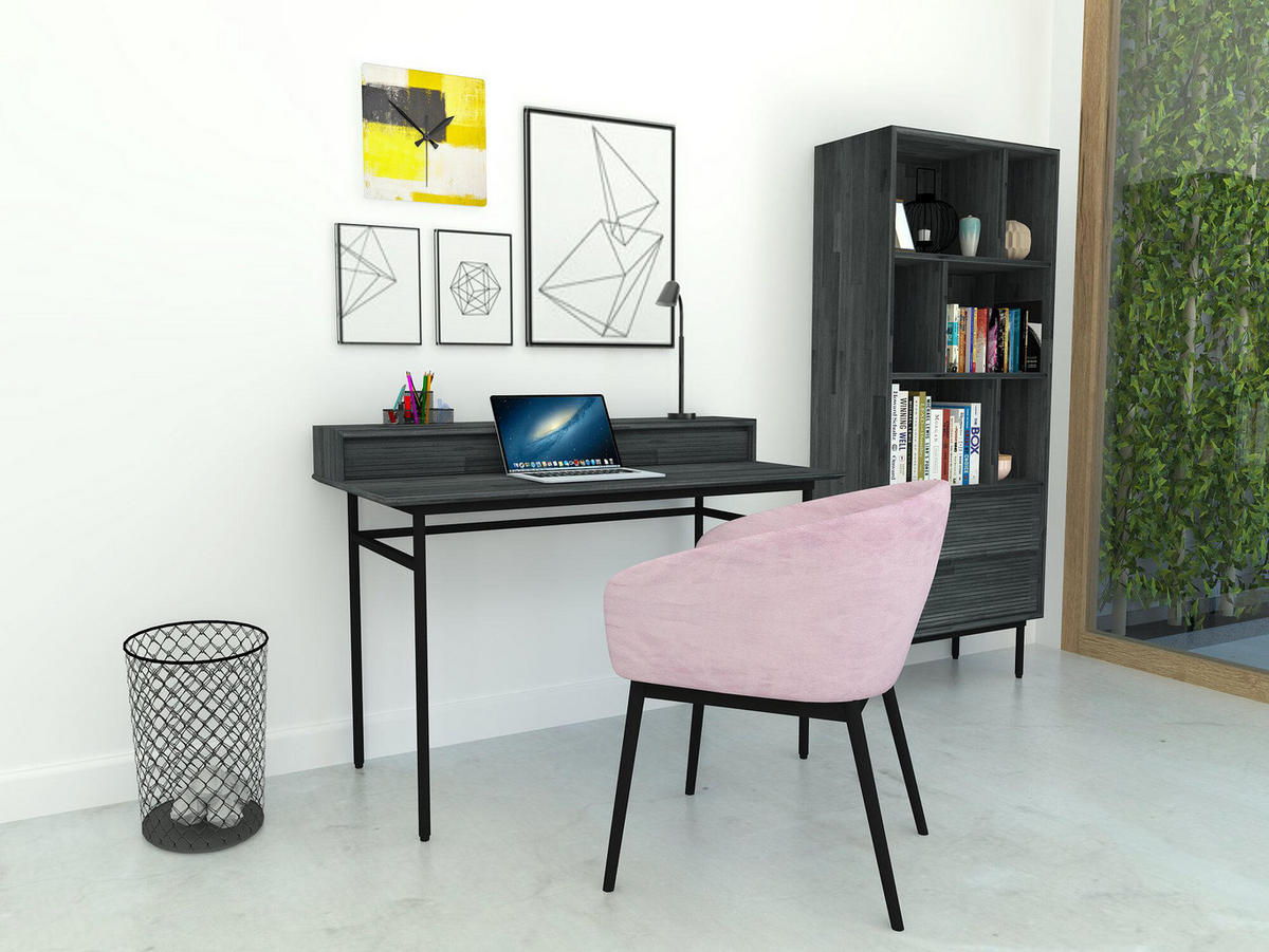 VITRINE CAPELLA Grau 70x35x170 cm - Grau, Holz (70/170/35cm) - FURNLUX
