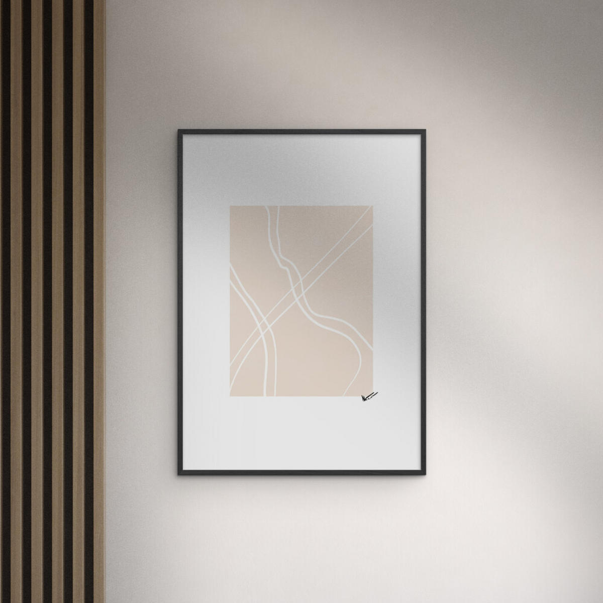 POSTER mit Rahmen N. Atelier - Route - Schwarz/Naturfarben, Holz/Papier (50/70cm) - Poster&Frame