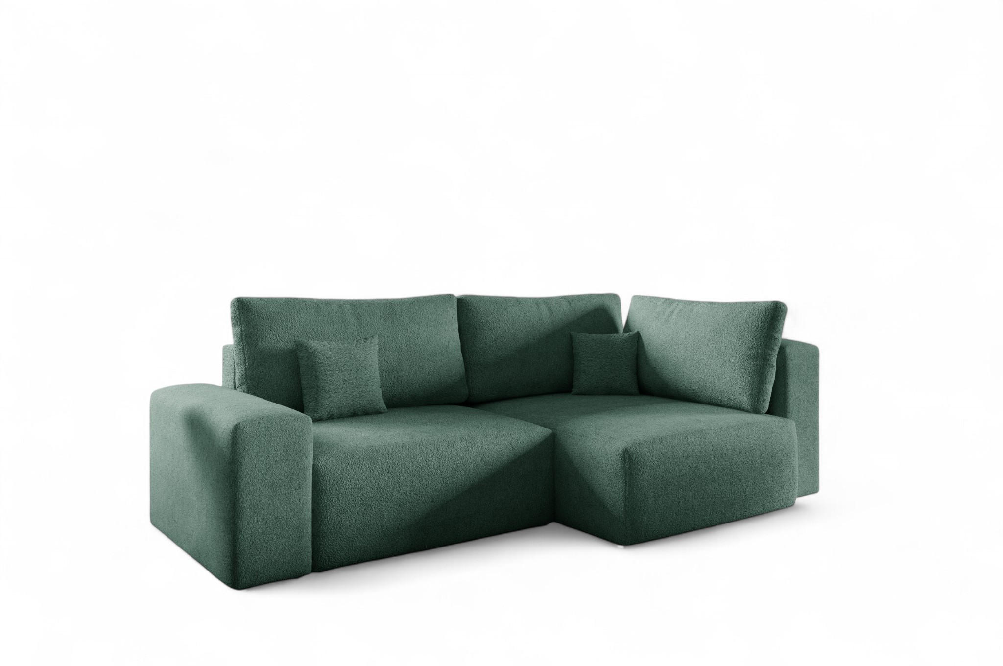 ECKSOFA Arona Mit Schlaffunktion - Grün, Holzwerkstoff/Textil (253/148cm) - Fun Möbel