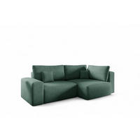ECKSOFA Arona Mit Schlaffunktion - Grün, Holzwerkstoff/Textil (253/148cm) - Fun Möbel