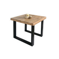 ESSTISCH RIO - Beige/Schwarz, Holz/Metall (80/80/77cm) - SAM