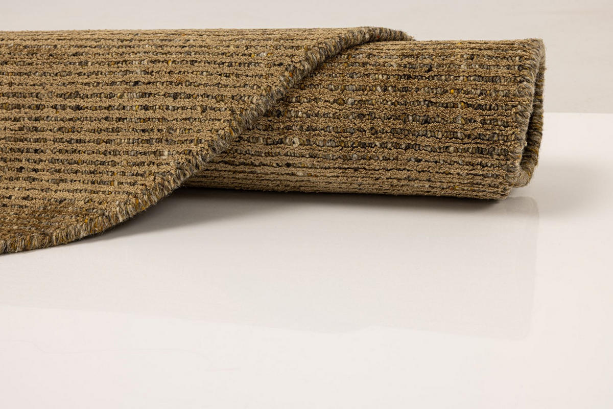 HANDWEBTEPPICH Venus 120x120 cm - Goldfarben, Textil (120/120cm) - THEKO