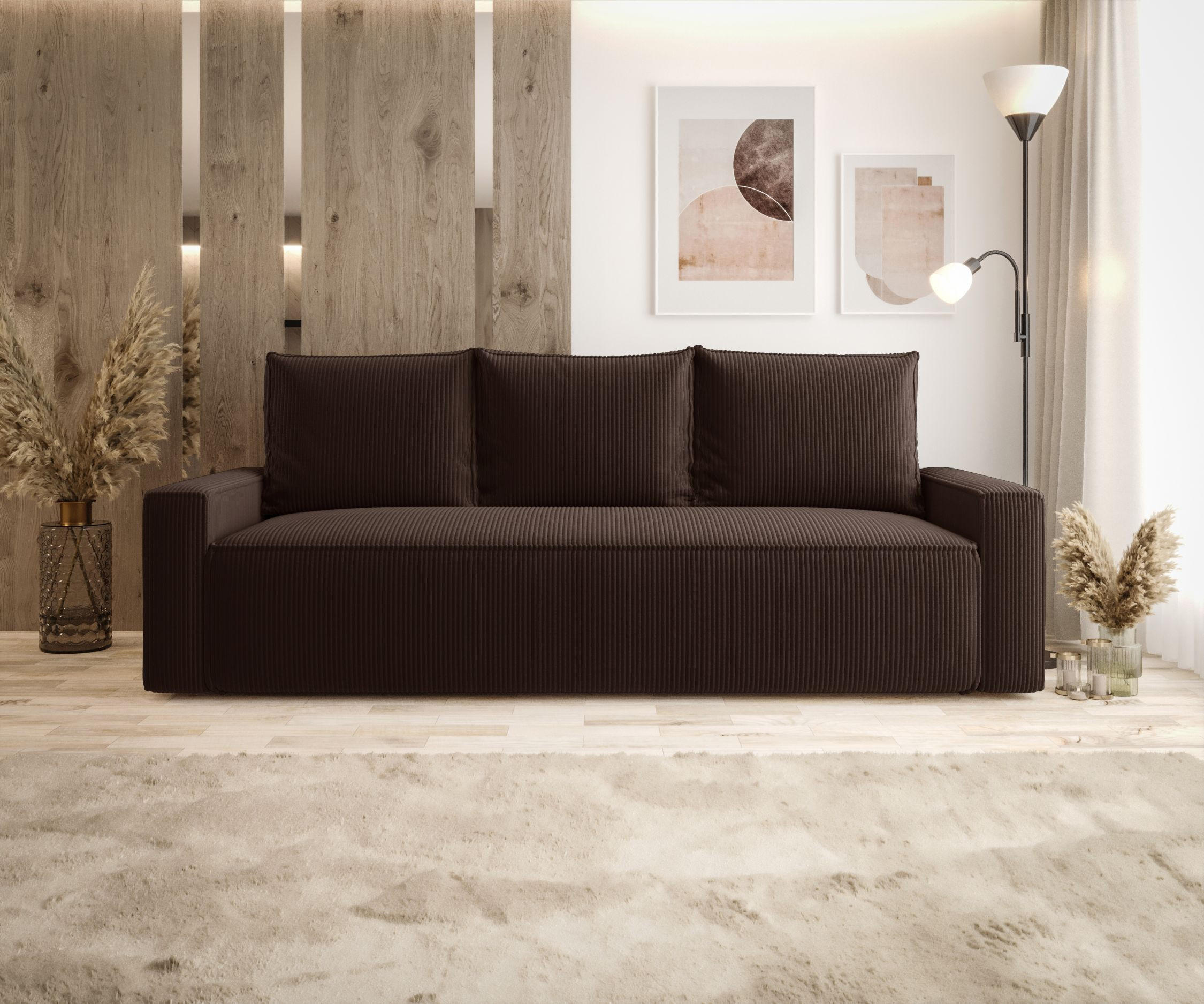SOFA mit Schlaffunktion SAVIO Poso 06 - Braun, Textil (232/90/90cm) - Bedante