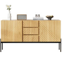 SIDEBOARD 140/40/75 cm mit 2 Türen, 3 Schubladen und Metallbeinen - Naturfarben, Holzwerkstoff (140/75/40cm) - BEAOK