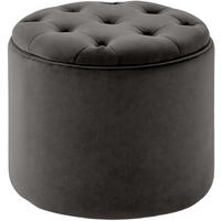 SITZWÜRFEL rund Samt Grau - Schwarz/Grau, Holz/Textil (44/42/44cm) - CLP