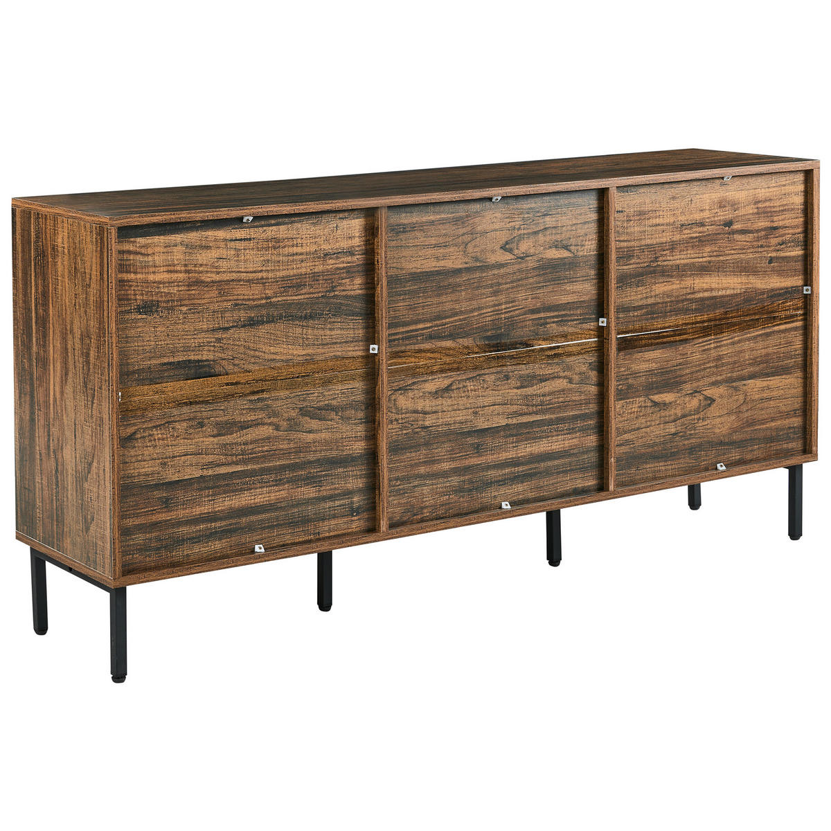 KOMODA s 9 zásuvkami Tmavě hnědá Keith - tmavě hnědá, kompozitní dřevo (150/73/35cm) - Beliani