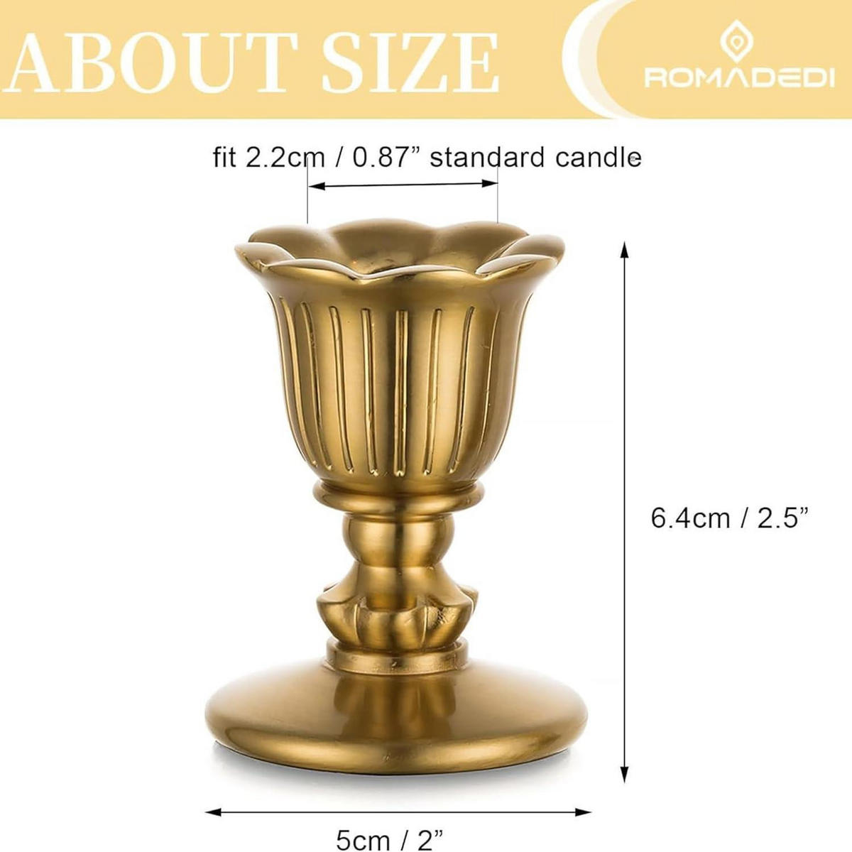 KERZENSTÄNDER 2er Set Messing antik - Goldfarben, Metall (10/5/10cm)